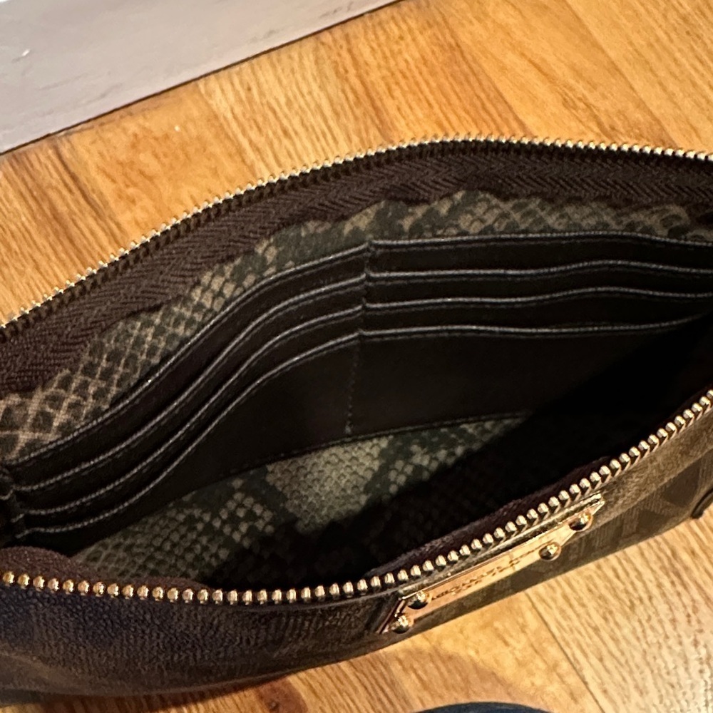 Michael Kors Dark Brown Signature Tote with Pouch - Picture 4 of 6